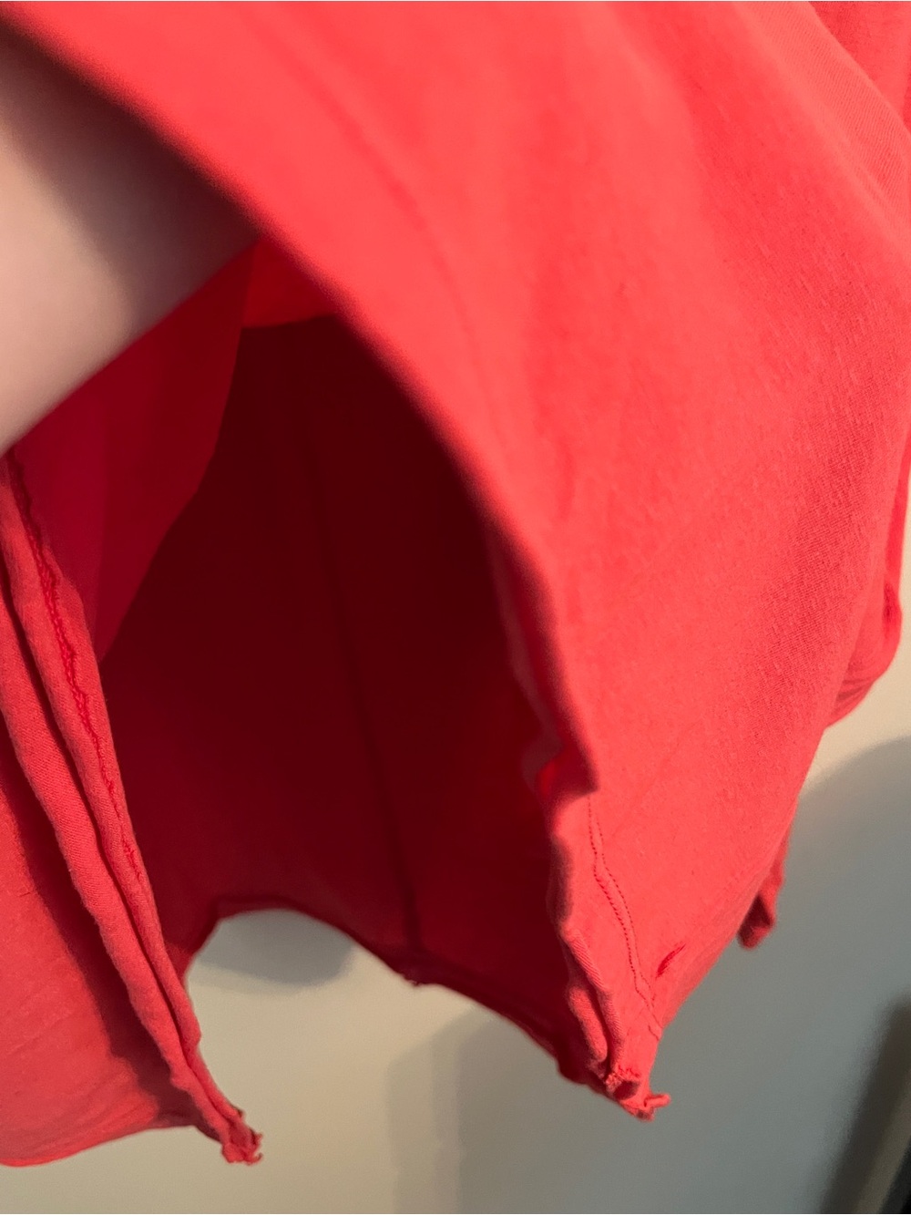 We The Free Red Long Sleeve Oversized T-Shirt XL Raw Seams - Picture 7 of 10